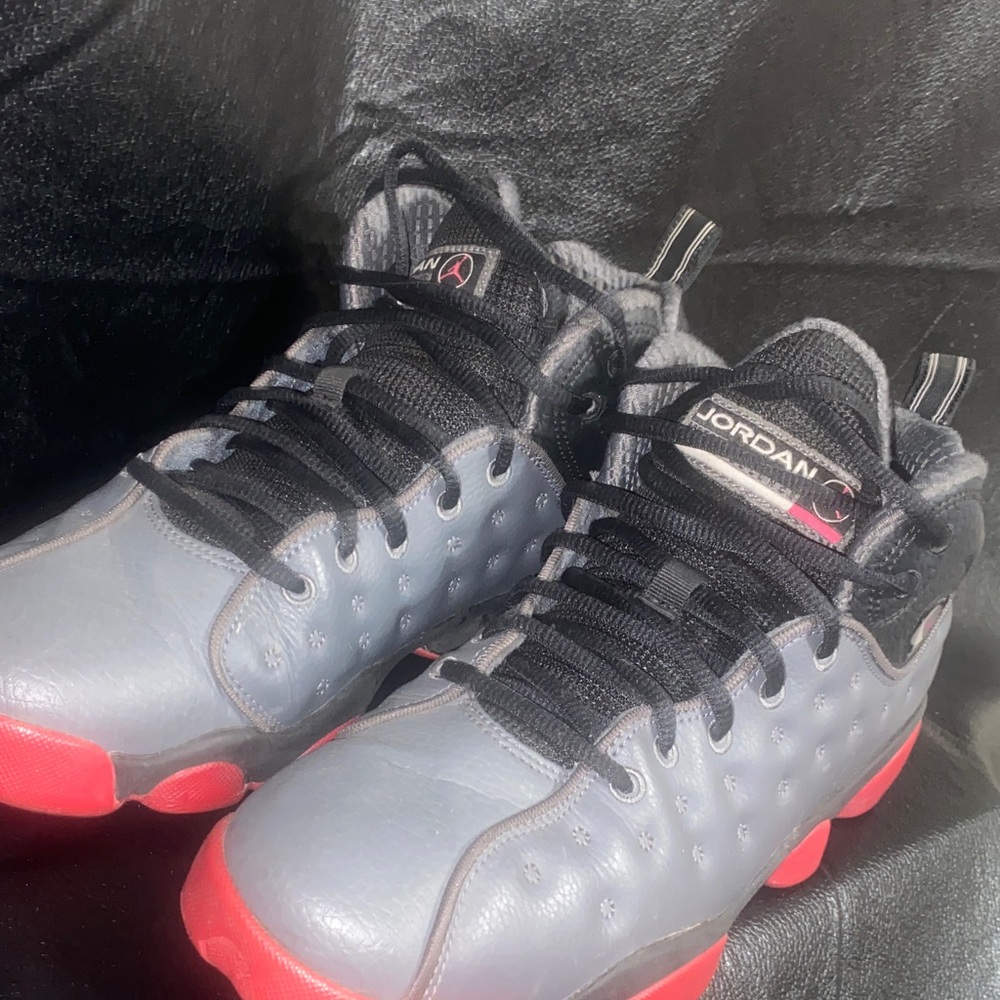 Jordan Kids Sneakers in Black, Gray, and Red - Picture 2 of 7